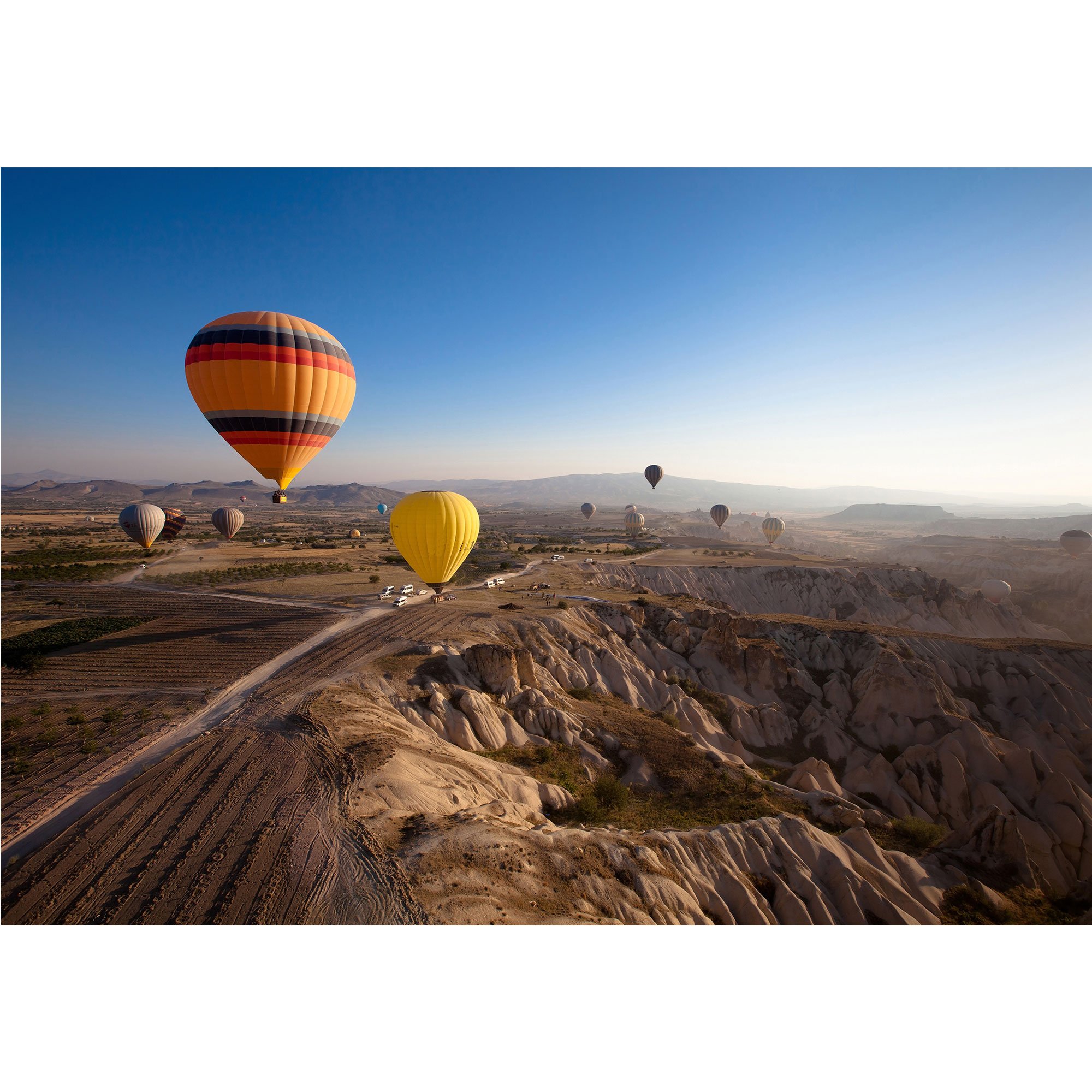 wall26 - Inspiring Beautiful Landscape with Hot Air Balloons - Removable Wall Mural | Self-Adhesive Large Wallpaper - 66x96 inches