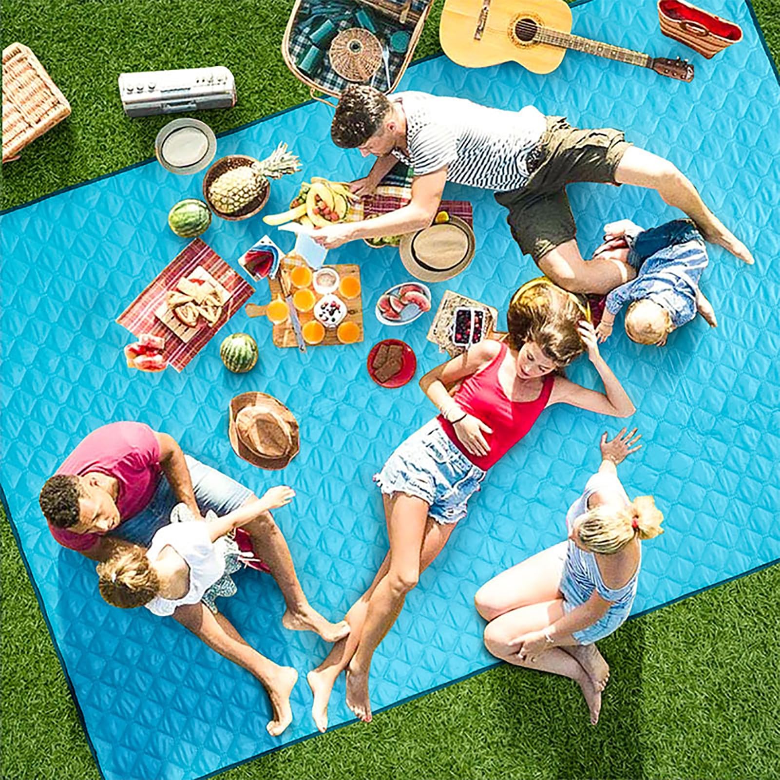 Mata do podłoża, nadaje się do prania, koc plażowy, wodoodporny koc piknikowy z uchwytem, składany koc plażowy, koc kempingowy, mata plażowa izolacja i wodoodporny spód