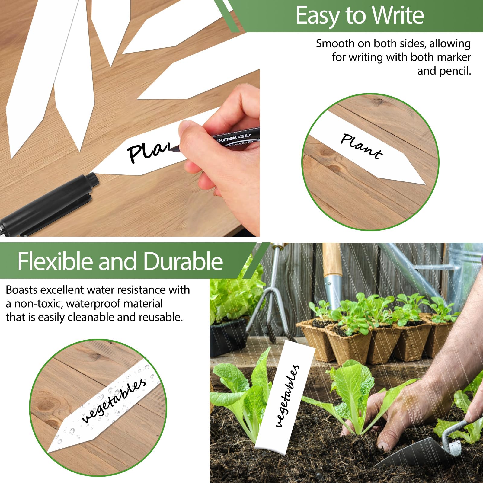 LOT DE 300 étiquettes Pour Plantes - 300 étiquettes Blanches