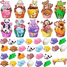 DIYDEC 30 Pack Valentines Mochi Squishies Toys with Valentine Cards for Kids Mini Animal Squishy Stress Relief Toy Valentine's Day Toys for Valentines Party Favors School Classroom Exchange