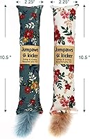 Vista 2 de 2 Pack Natural Interactive Catnip & Silvervine Cat Kicker with Feathers, Bite Resistant Chew Toy, Crinkle Kicker, Accessories for Indoor Cat