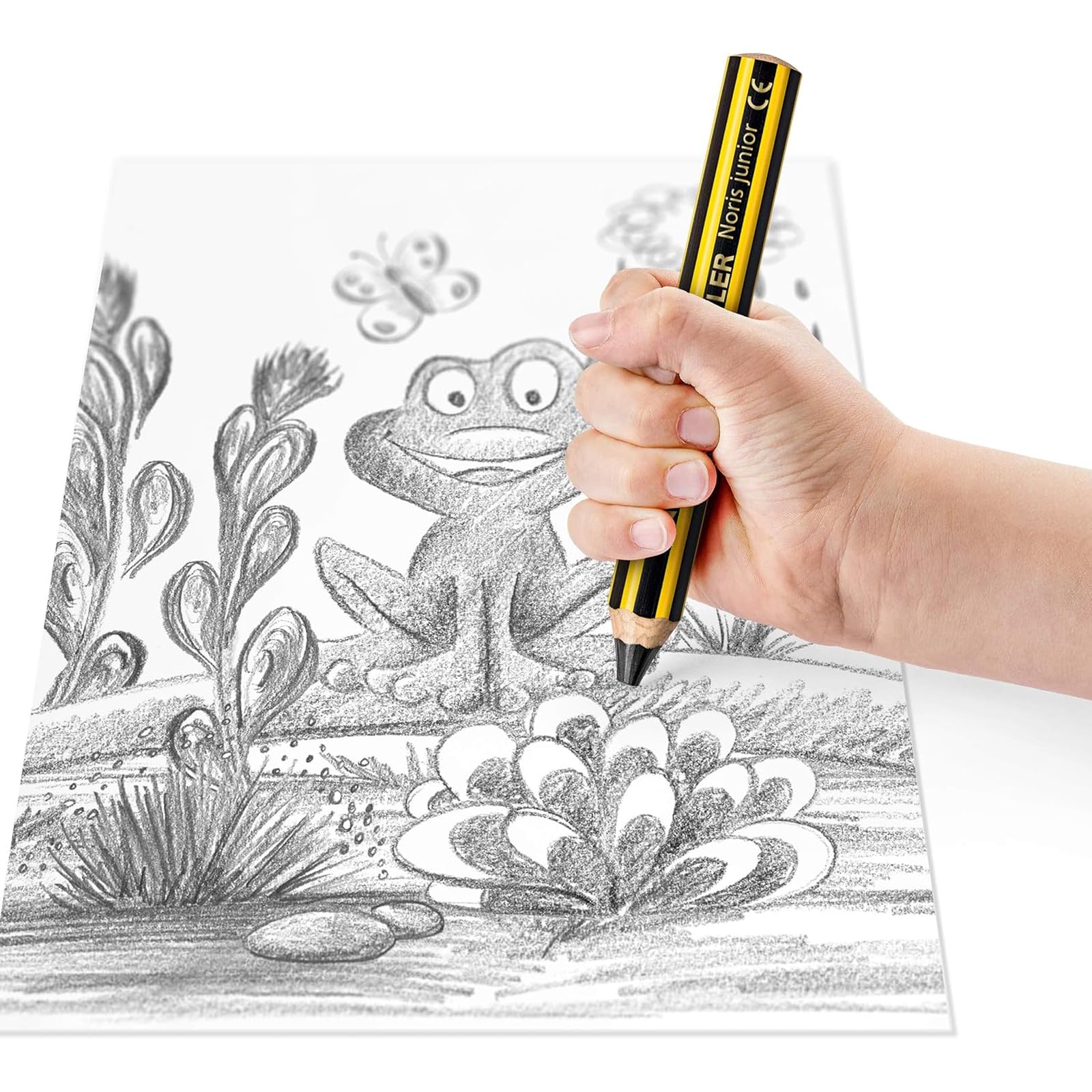 STAEDTLER 3in1 Buntstifte und Kinder Bleistift Noris junior, Bunt- Wachsmal- und Aquarellstift, sehr dicke Mine, extra bruchsicher, ideal für Kinder, 36 Stifte, 3 Spitzer und Bleistift, 140 C36P1X