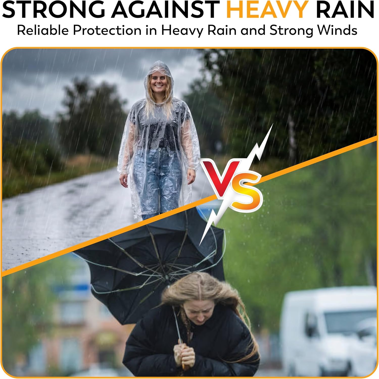 Disposable Rain Ponchos for Adults