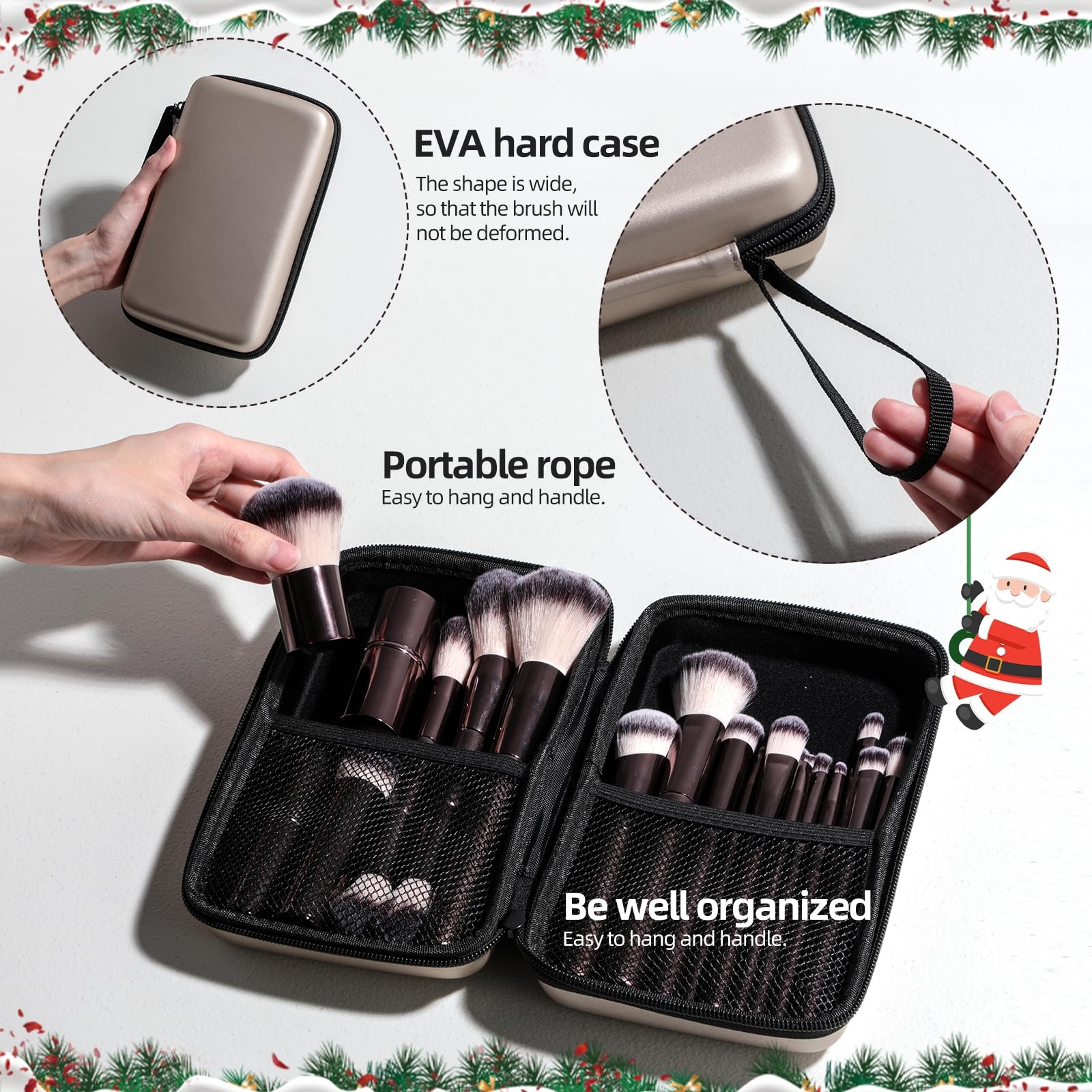 BS-MALL Juego de 20 brochas de maquillaje Pro con estuche portátil, brocha para sombra de ojos, brocha correctora, brocha para rubor y brocha de base para viajes, uso diario y ocasiones versátiles