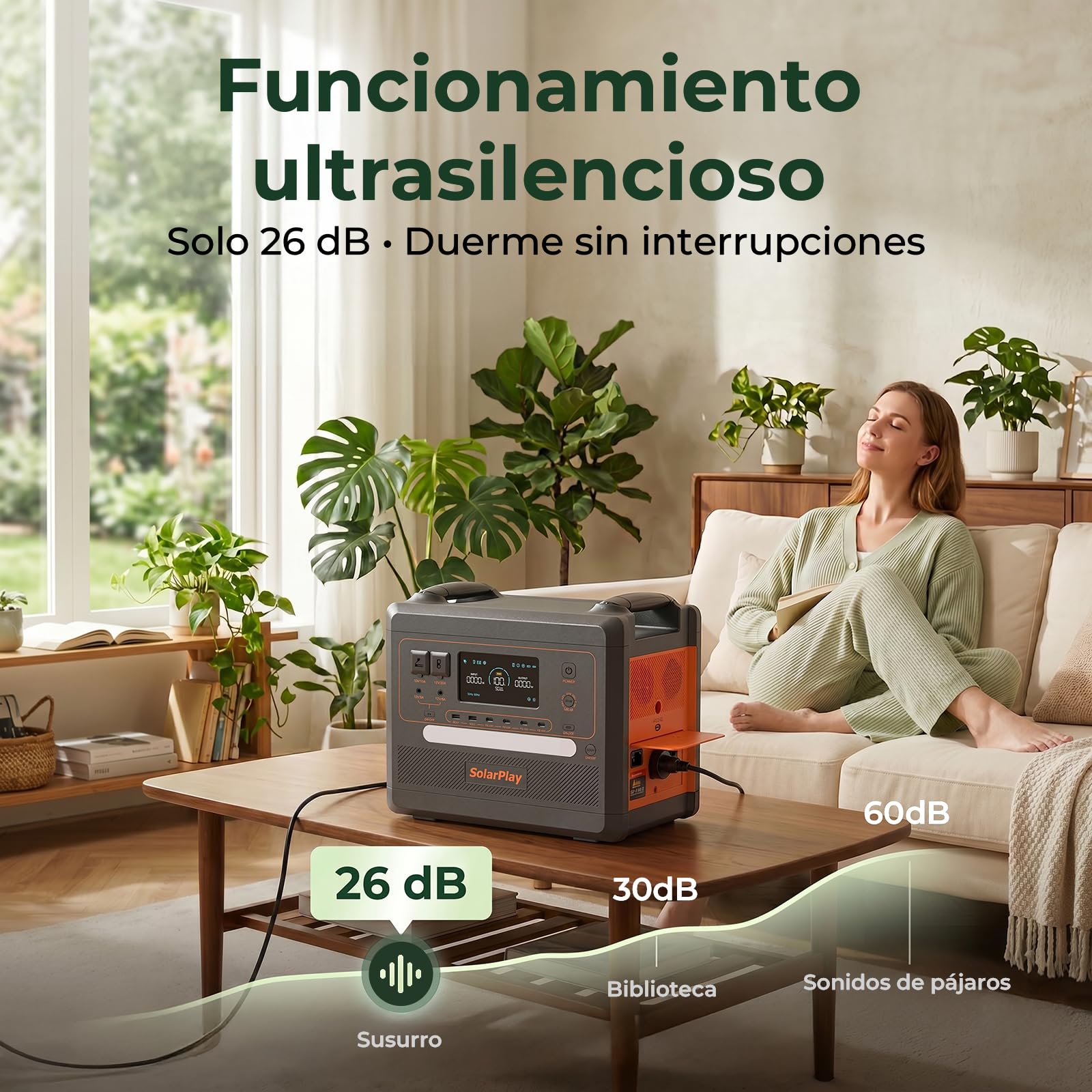 SolarPlay Estacion de Energia Portatil 2500W, 2300Wh Generador Solar con Batería LiFePO4, Salida 12 Puertos, Power Station Portable para Camping, Autocaravana, Emergencia (Q2402M)