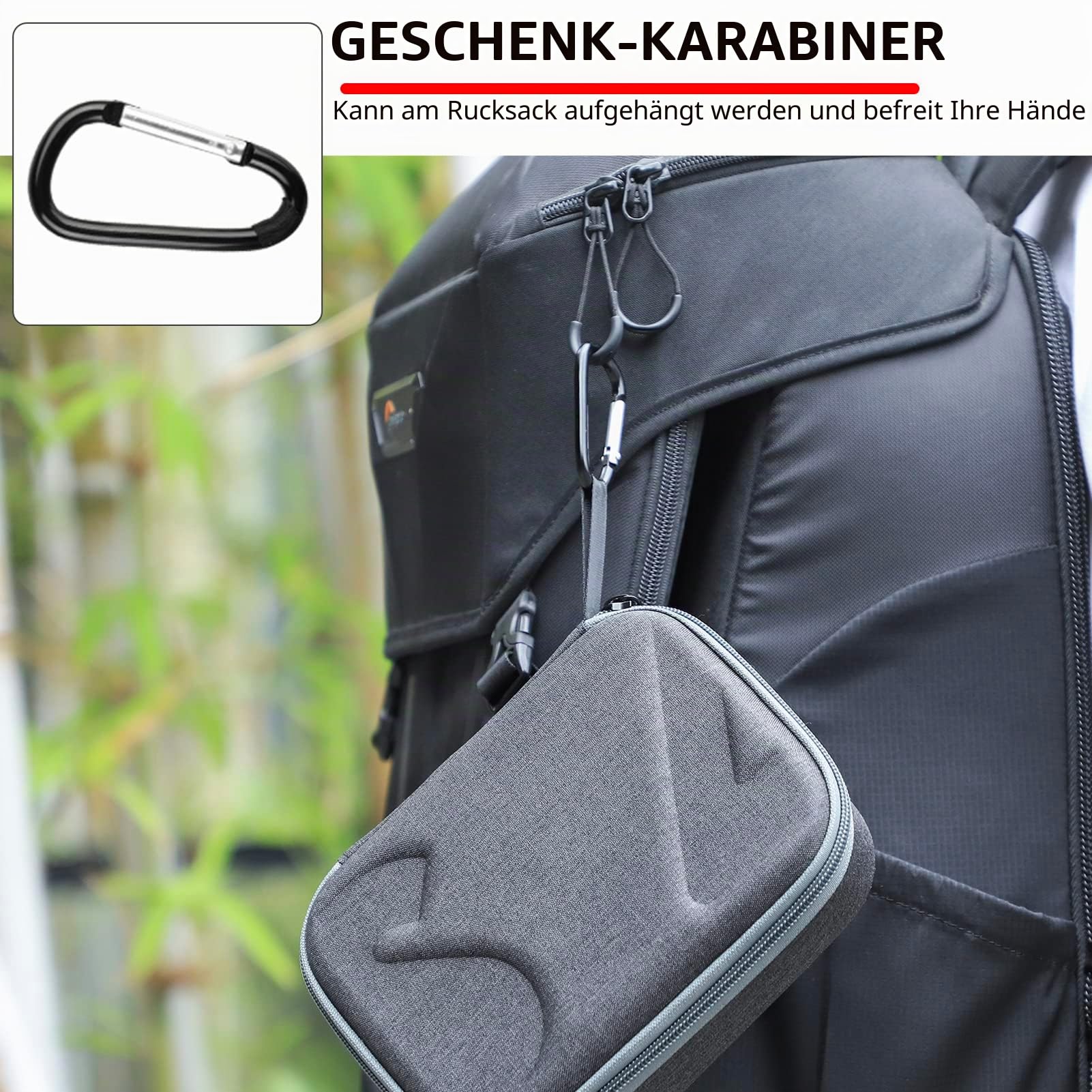 FPV Tasche Controller 2/3 Hülle für DJI Avata FPV Brille 2 Brille V2 3 Fernbedienung Reisetasche Zubehör Harte Schutzhülle Tragetasche mit Karabiner, Schwarz, Tragetasche