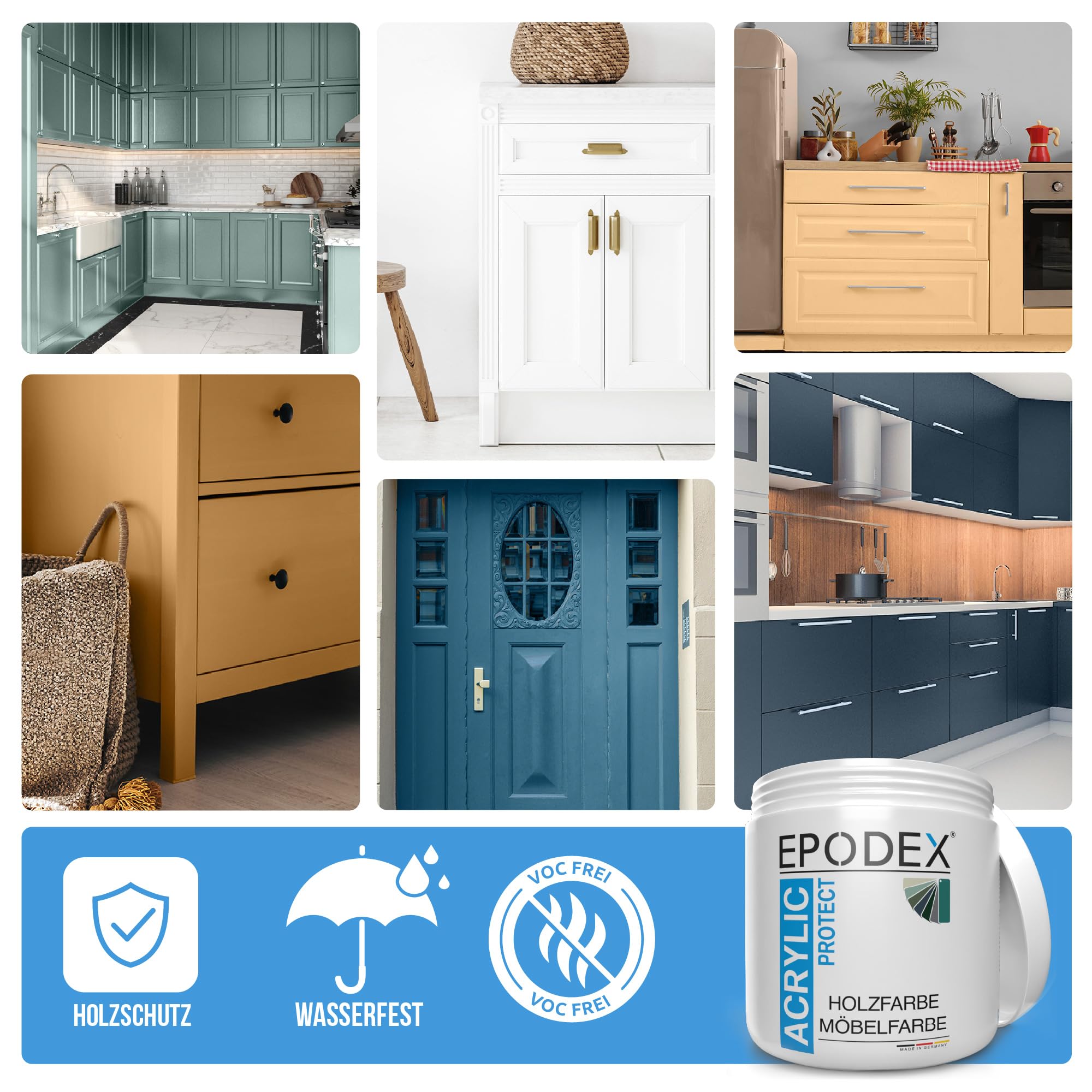EPODEX ACRYLIC PROTECT Möbelfarbe, Holzlack - Schwedenrot
