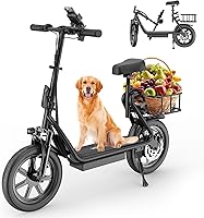 Vista 15 de VOLPAM Scooter eléctrico para adultos, scooter eléctrico plegable para adultos, motor de 500 W, velocidad de 22 MPH, rango de 27 millas, neumáticos