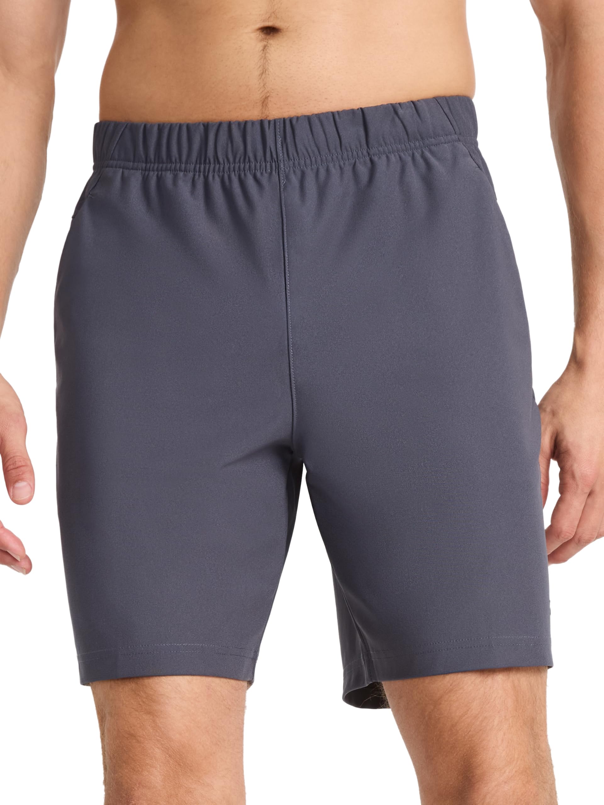 Reebok Apparel Men's Jumpstart 8” Short, Standard Fit, Lightweight Poly Fabric, Ebony, Small