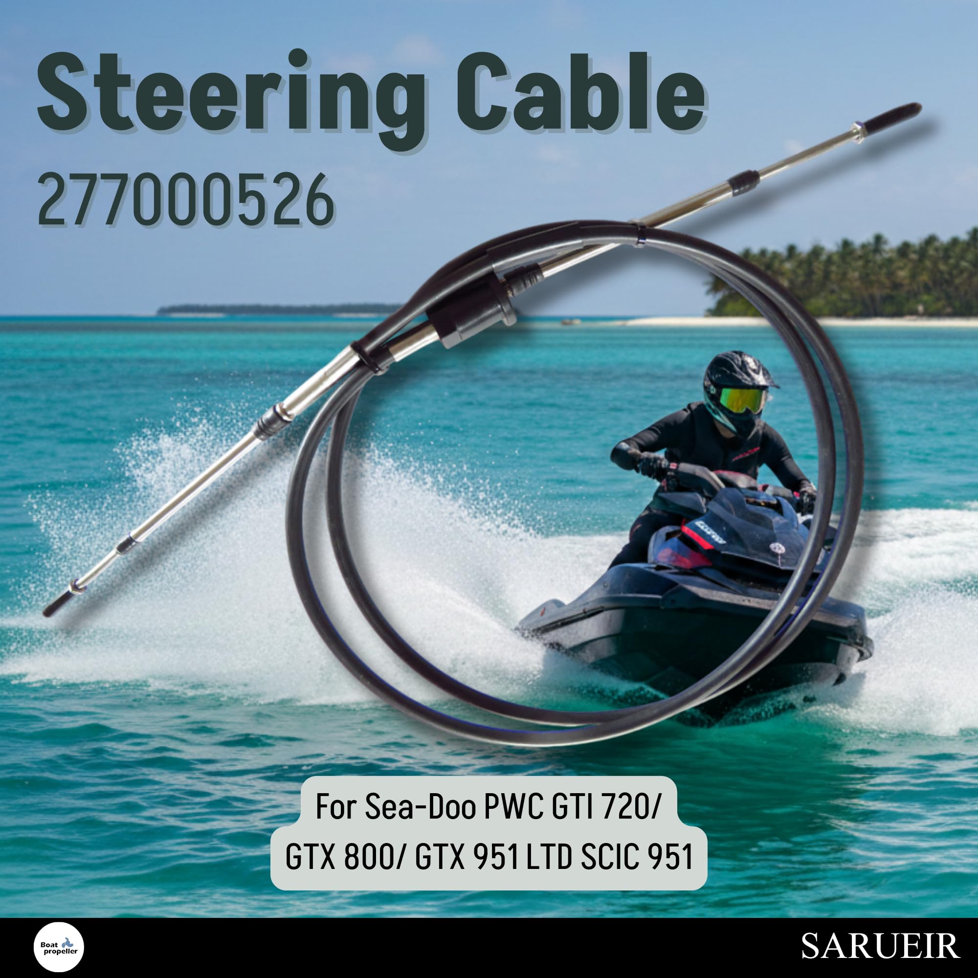 Cavo Sterzo 277000526 Compatibile con Sea-Doo PWC GTI 720/GTX 800/GTX 951 LTD SCIC 951