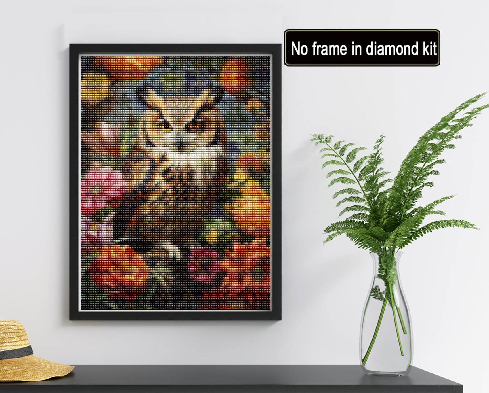 Diymood 5D Kit Complet de Broderie Diamant Cheval - Peinture Diamant Animal Rond Point de Croix