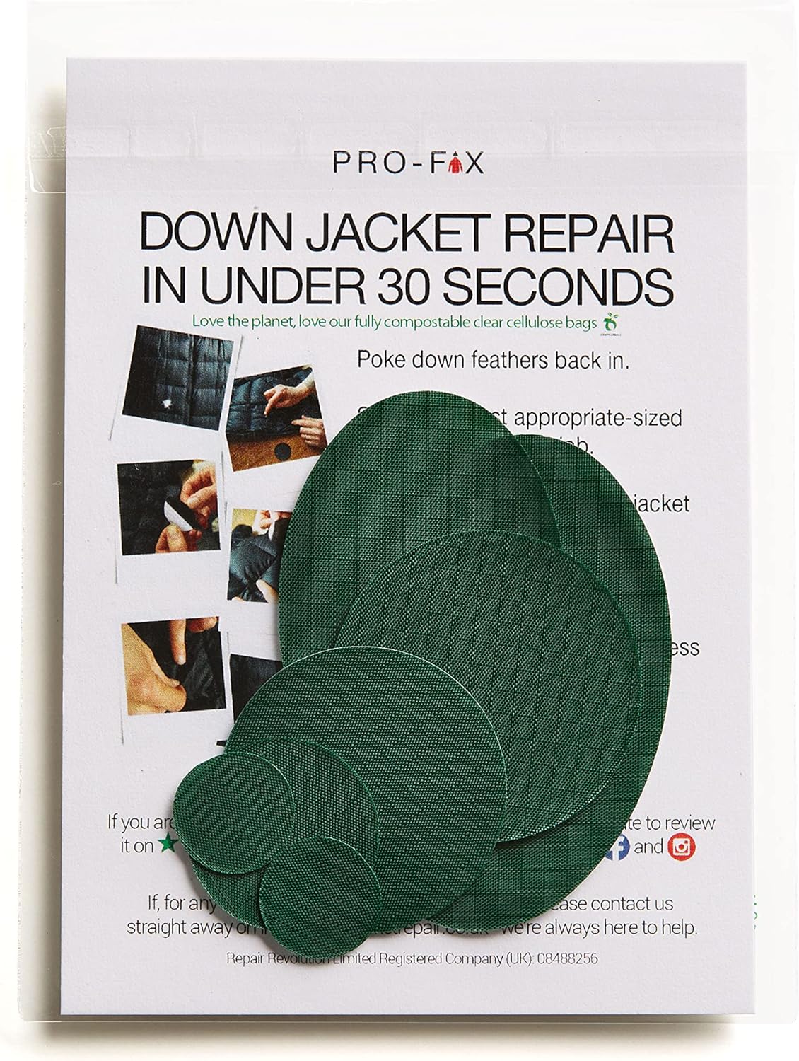 ProFix Down Jacket Repair Patches Easy to Use, PreCut, SelfAdhesive