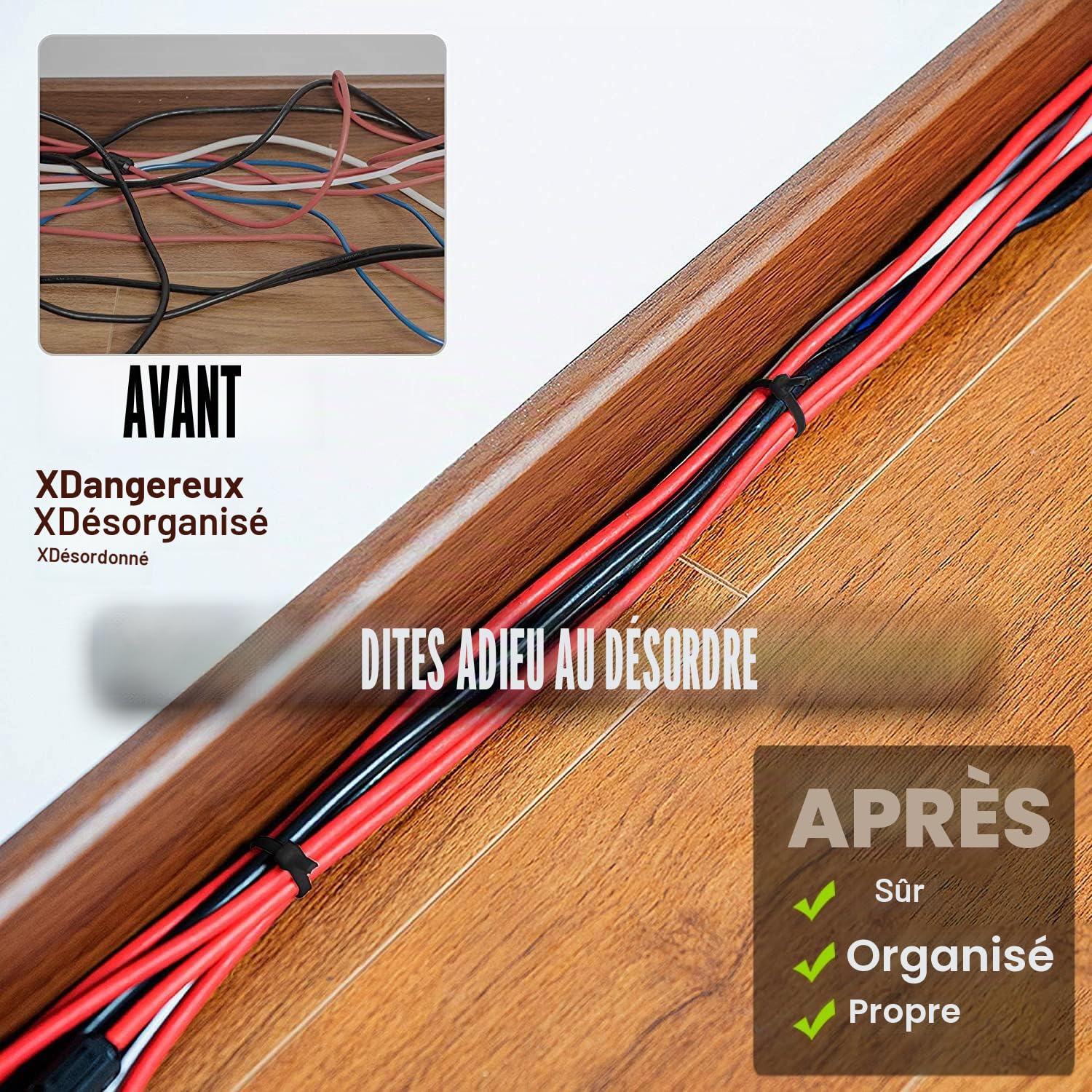 Collier 800 Pièces Rilsan, GRUOIZ Attache Câble Collier de Serrage Plastique 3.6mm Zip Ties (100/150/200/250/300mm) Serre Câbles Rilsan Noir Nylon, Colliers Rilsan Cable Ties Plastique