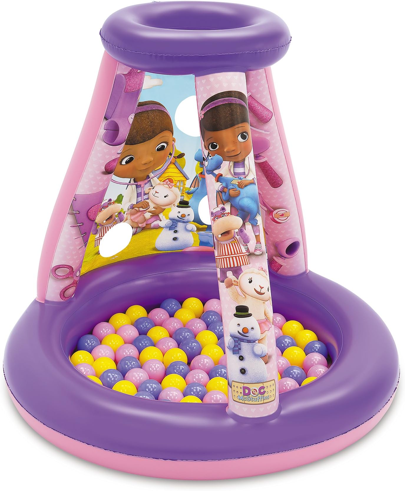 Doc Mcstuffins Friendship is The Best Medicine Ball Pit, 1 Inflatable & 15 Sof-Flex Balls, Purple/Pink, 28"W x 28"D x 33"H
