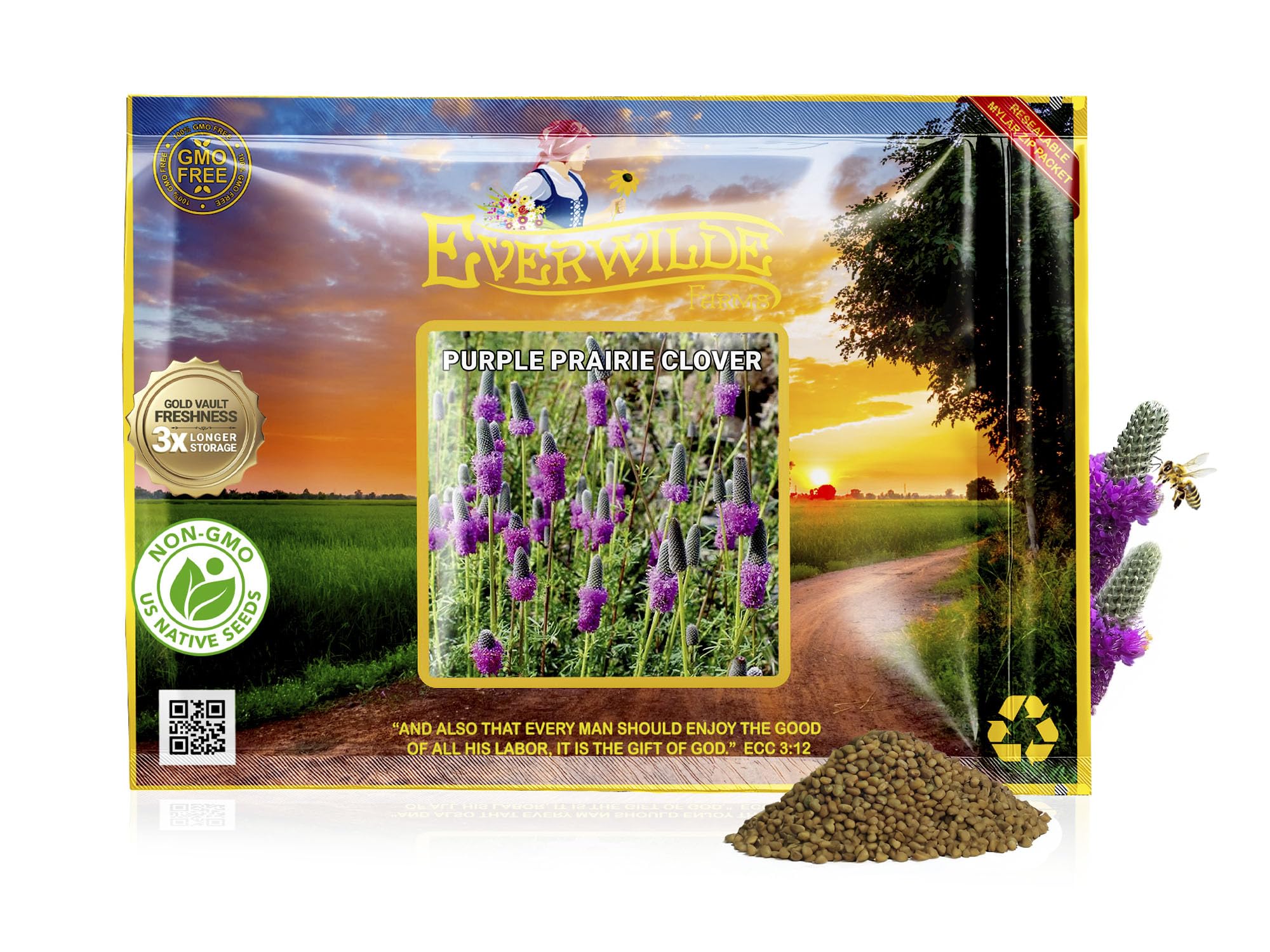 Everwilde Farms Purple Prairie Clover Seeds 1 lb Mylar
