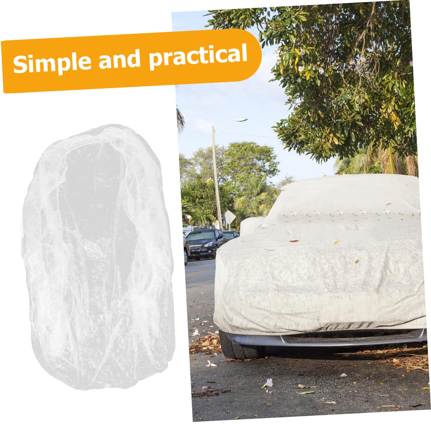 SOLUSTRE Car Safety Cover Easy-on Rainproof Auto Cover Pe Film Car Shield Universal 660x380cm — view 4