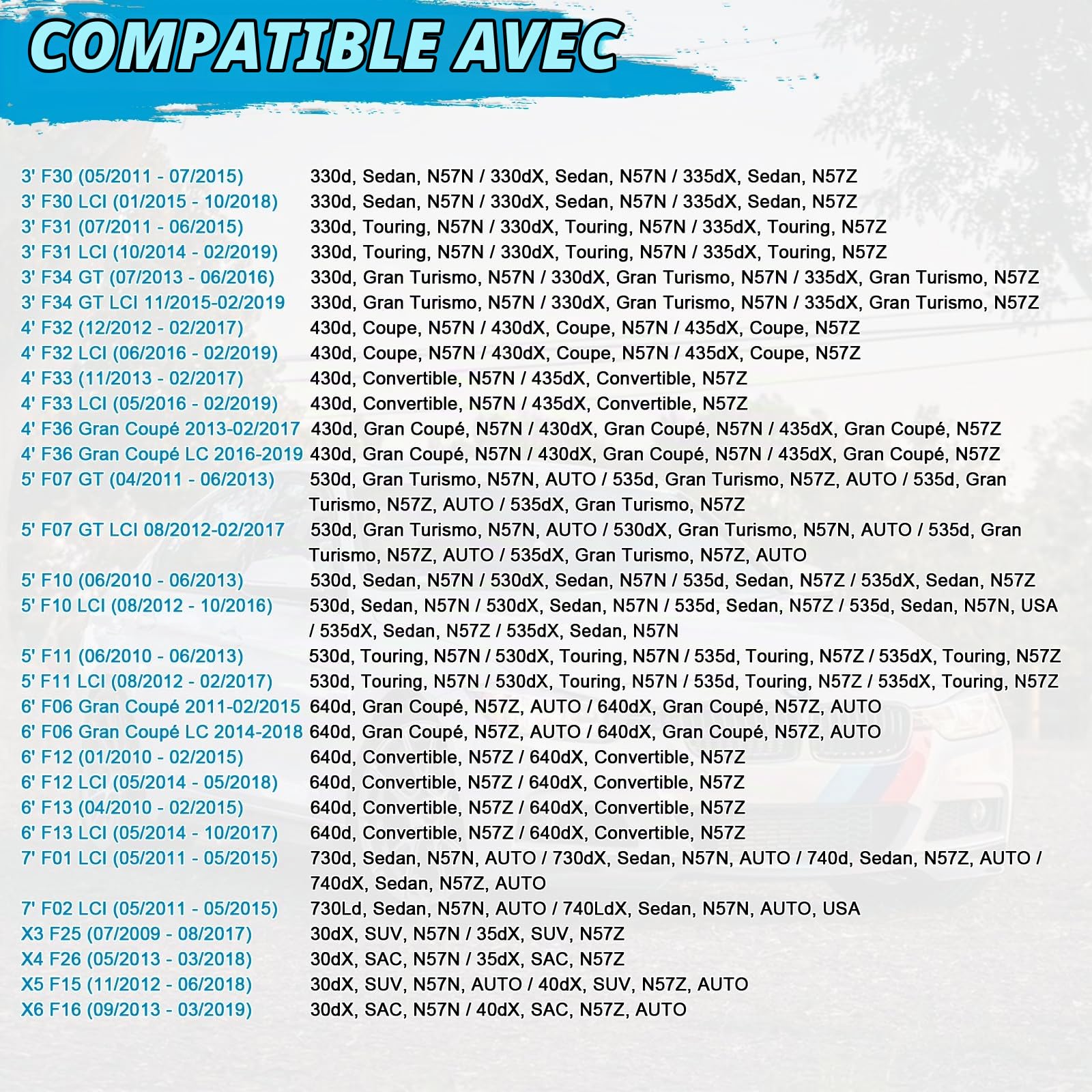 Kit de Réparation de Valve EGR pour B-MW N57N N57Z 3.0 D F30 F31 F32 F10 F11 F33 F34 F07 X3 X4