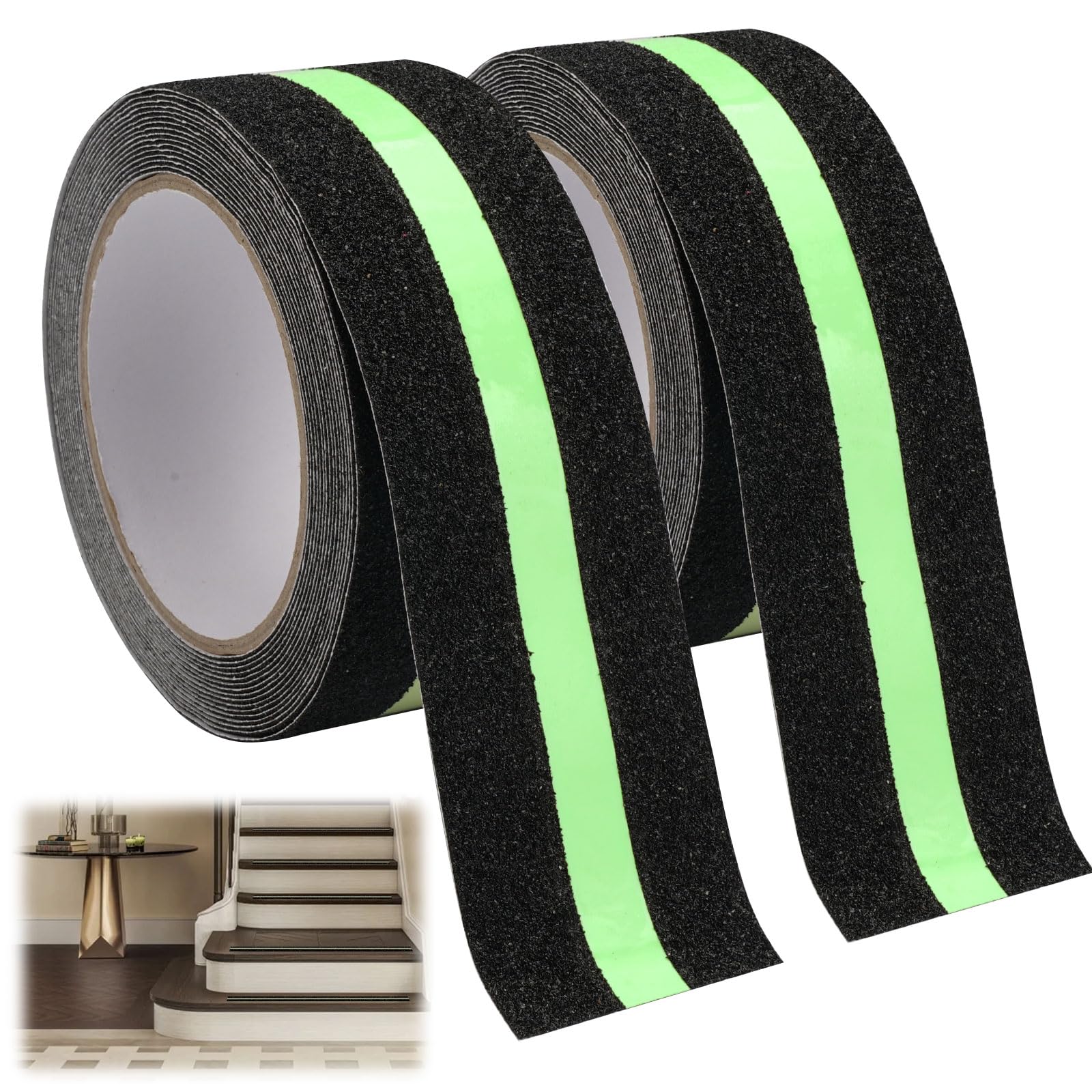 Nastro Antiscivolo Per Scale - 2 Rotoli Da 5 Cm X 5 M, Fluorescente, Per Interni Ed Esterni - Foto 10