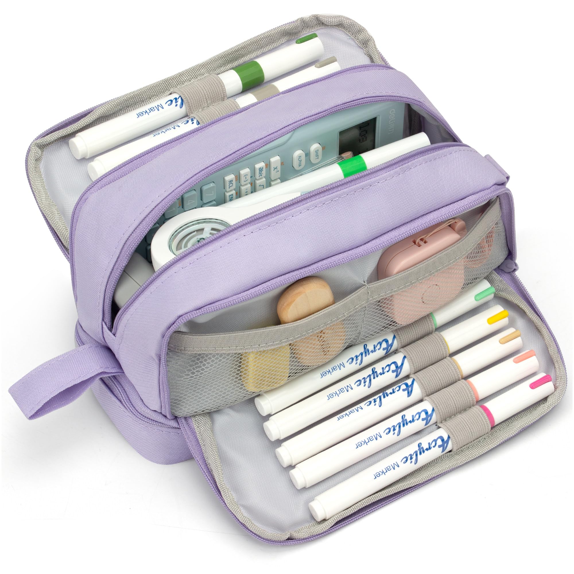 Large Pencil Pouch, Special Preppy Aesthetic Pencil Case with Compartments, Pencil Bag Big for School Teens Office College Girl Boy Men Women Adult