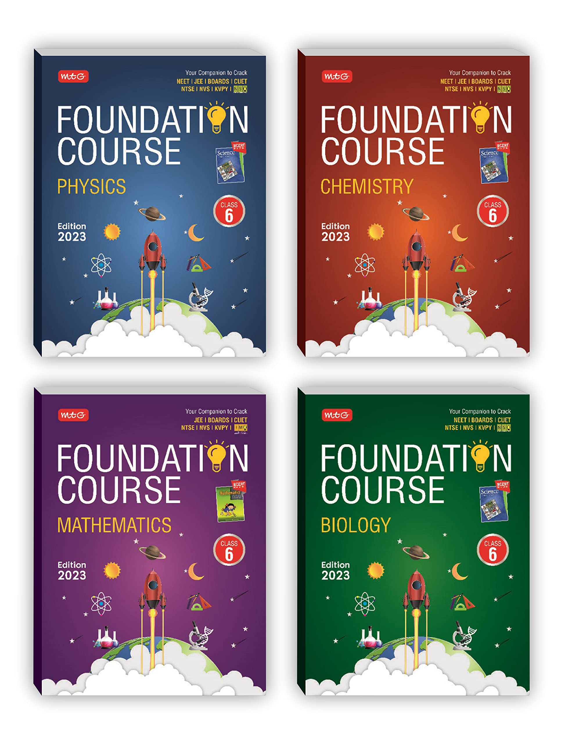 MTG Foundation Course Class 6 - Physics, Chemistry, Biology, Mathematics (Set of 4 Books) - Your Companion to Crack NTSE-NVS-KVPY-BOARDS-IIT JEE-NEET-NSO Olympiad Exam, Based on Latest Pattern-2023 Unknown Binding – 20 February 2023