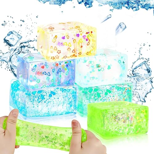 2 bolas antiestrés para niños y adultos, bolas sensoriales grandes de cubitos de hielo, bolas sensoriales, juguete para aliviar el estrés, rellenos