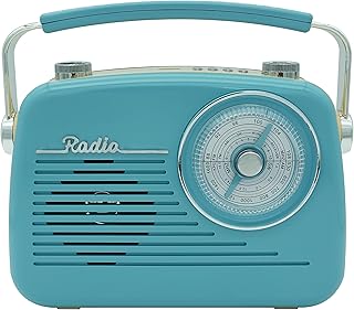 D216 Shortwave AM FM Radio Old School Receiver BT Speaker MP3 Player with TF Card Jack Flash Drive Input Jack Large Tuning Dial Power Plug or Rechargeable Battery for Family Elder (Blue)