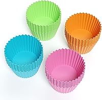 Vista 3 de Bakerpan Mini soportes de silicona para cupcakes, mini forros para cupcakes, tazas de pastelería y postre, paquete de 24 (multicolor)