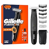Gillette Fusion One Rasoio Elettrico Uomo Barba E Corpo, 3 Pettini Barba (1,2,5mm)