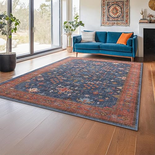 Miniatura 193 de Alfombra Boho Negra para Sala de Estar - Alfombra de Área Lavable de 10x14 Pies, Alfombras de Comedor para Debajo de la Mesa, Alfombra Suave de Pelo