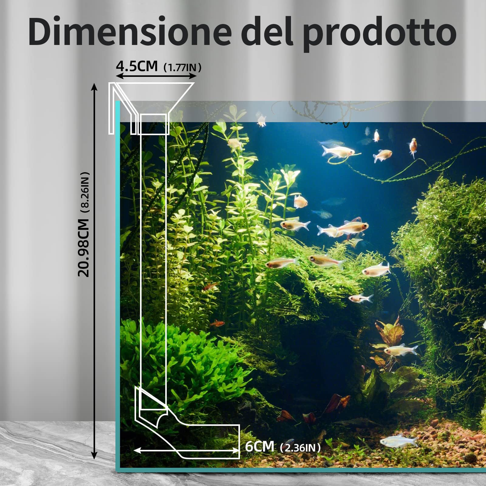 boxtech Tubo di Alimentazione Acquario, Mangiatoia per Pesce e Gamberetti per impedisce la proliferazione incontrollata degli organismi, per Gamberetti, Pesci, tartarughe (20-37cm)