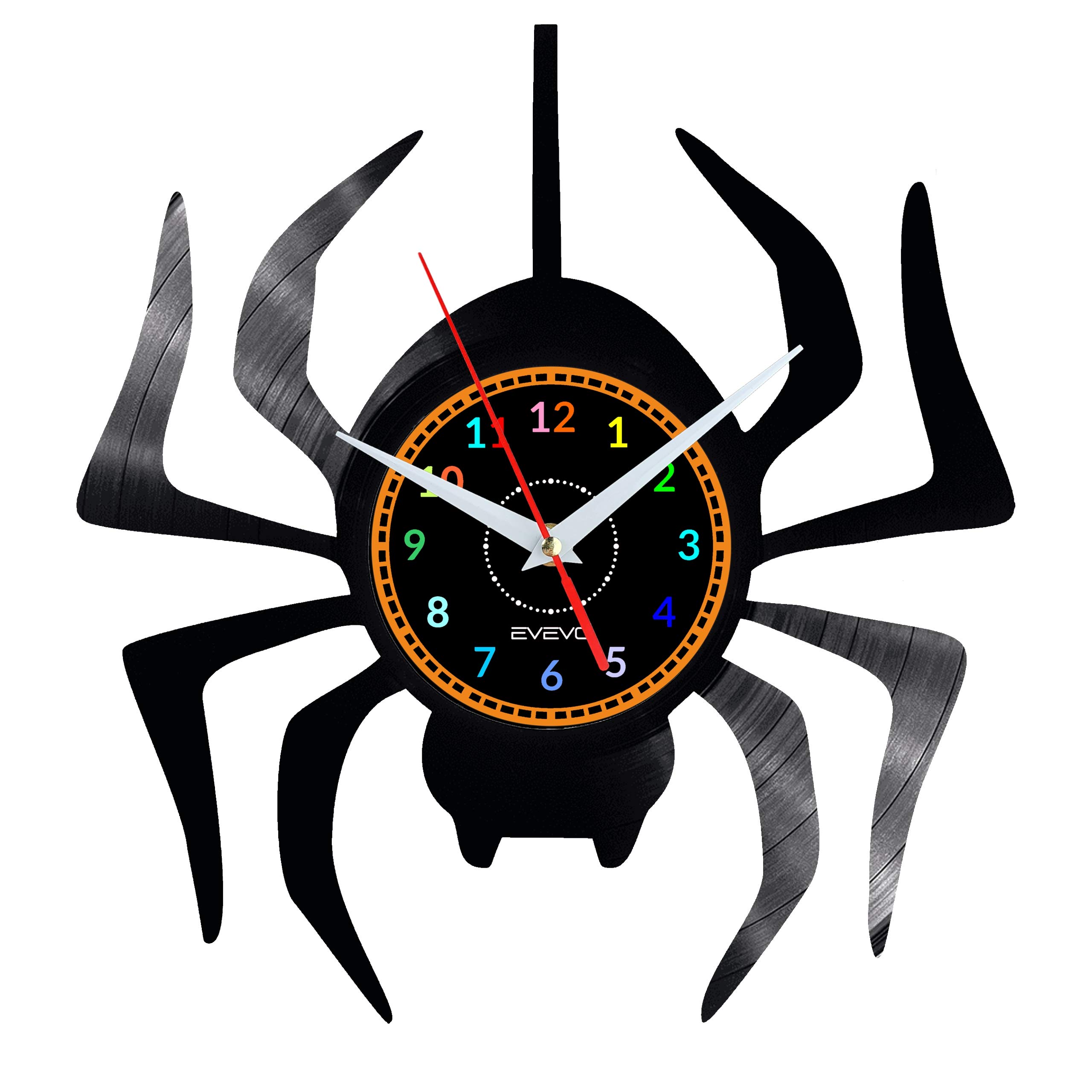 Horloge murale araignée en vinyle de haute précision pour salon