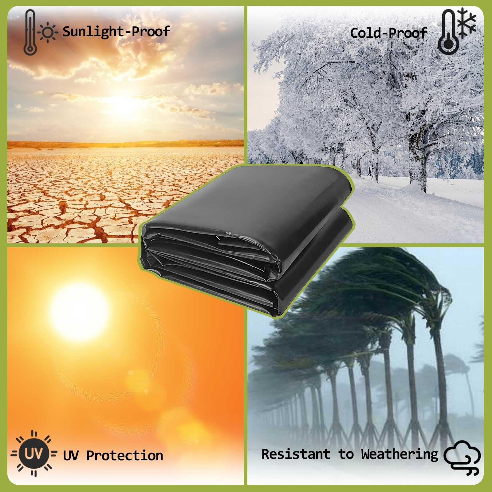 5x10m HDPE stagno liner ecologico sicuro per pesci impermeabile ideale per laghetti all'aperto disponibile in diverse dimensioni (3x4m 5x5m 6x9m 7x10m 8x12m 10x15m)