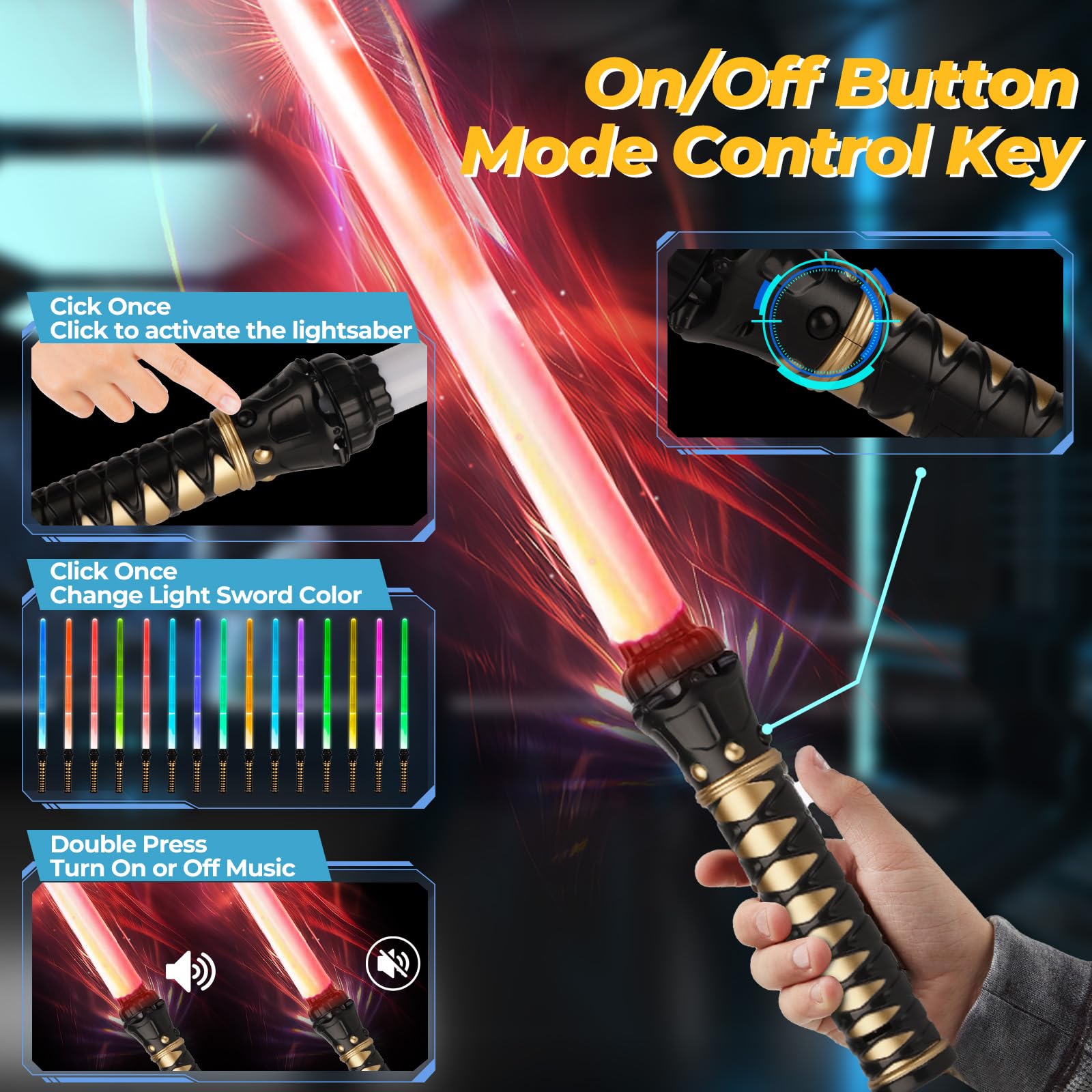 Spada Laser Telescopica A Doppia Testa 7 Colori Con Luci LED E Suoni – Cosplay Per Adulti E Bambini
