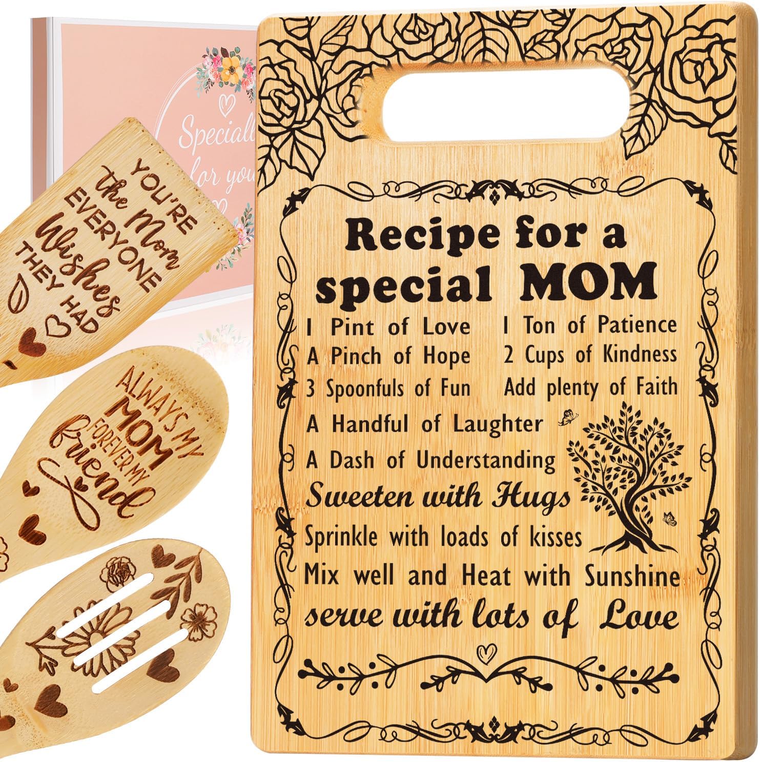 GevGuxLuo Birthday Gifts for Mom, Gifts for Mom, Mom Gifts from Daughter Son, Mother’s Day Christmas Gift for Mom, Best Mom Ever Gifts, Kitchen Present- Special Mom Cutting Board Set, ZS08 GevGuxLuo Birthday Gifts for Mom, Gifts for Mom, Mom Gifts from Daughter Son, Mother’s Day Christmas Gift for Mom, Best Mom Ever Gifts, Kitchen Present- Special Mom Cutting Board Set, ZS08