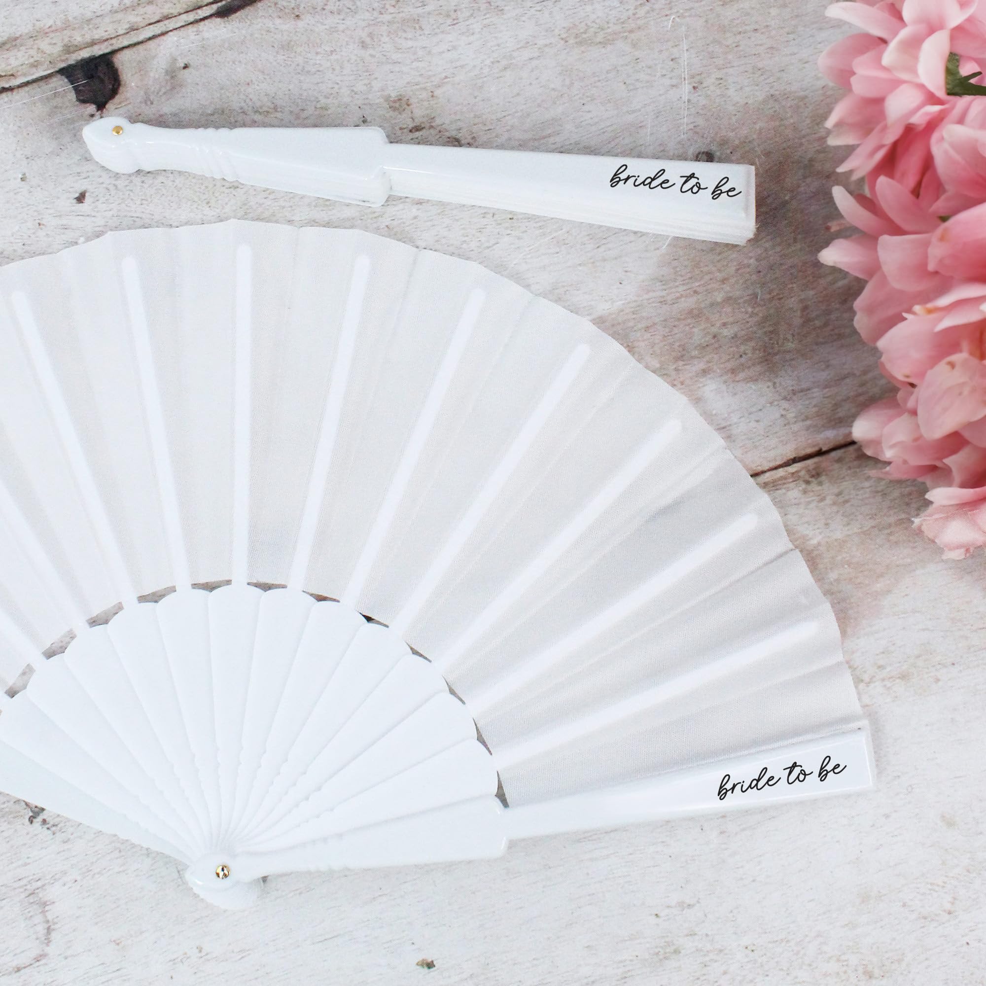 eBuyGB White Bride To Be Fan, Hen Party Favours for Bridal Party, Destination Hen Party, Bride Squad Gifts, Hen Do Abroad