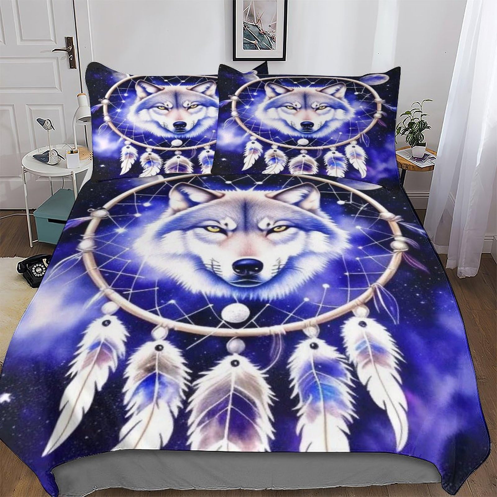 Housse de couette loup évite les draps rêches grâce à sa microfibre douce King 220x240