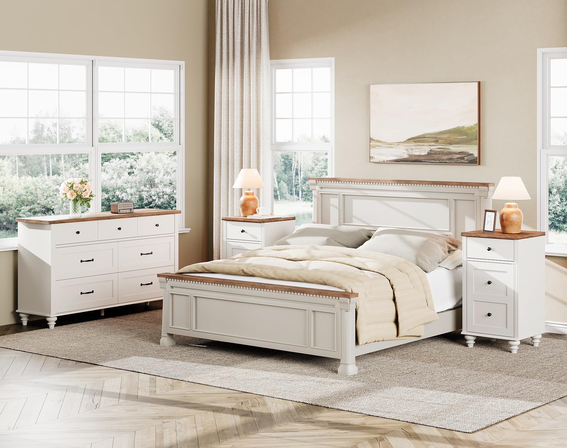 WAMPAT 3 Piece Bedroom Set - Includes One 7 Drawer Dresser, Set of
