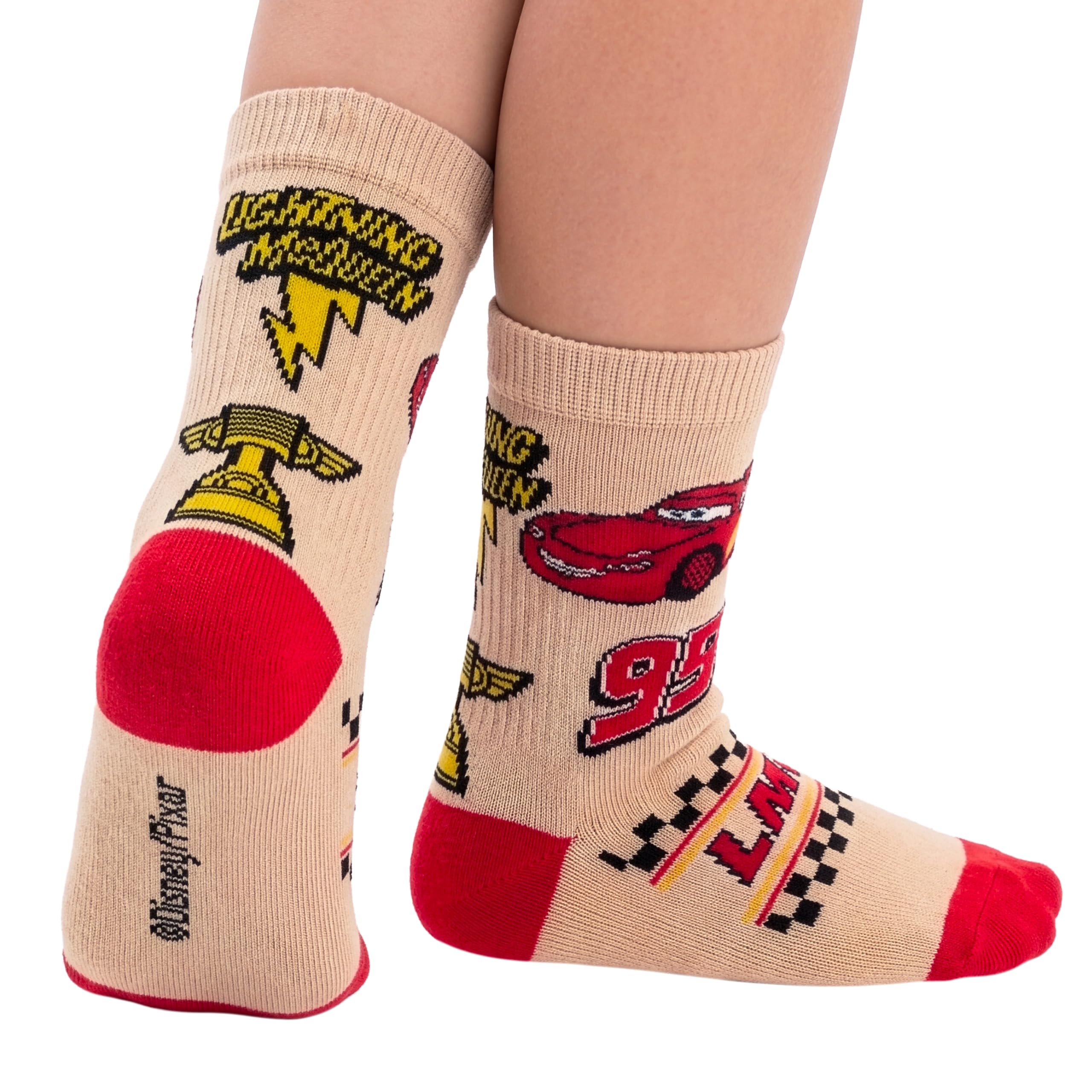 Disney Cars Socks, 3er-Pack für Jungen, Kinder-Baumwollsocken mit Lightning McQueen, knöchellange Cars-Socken