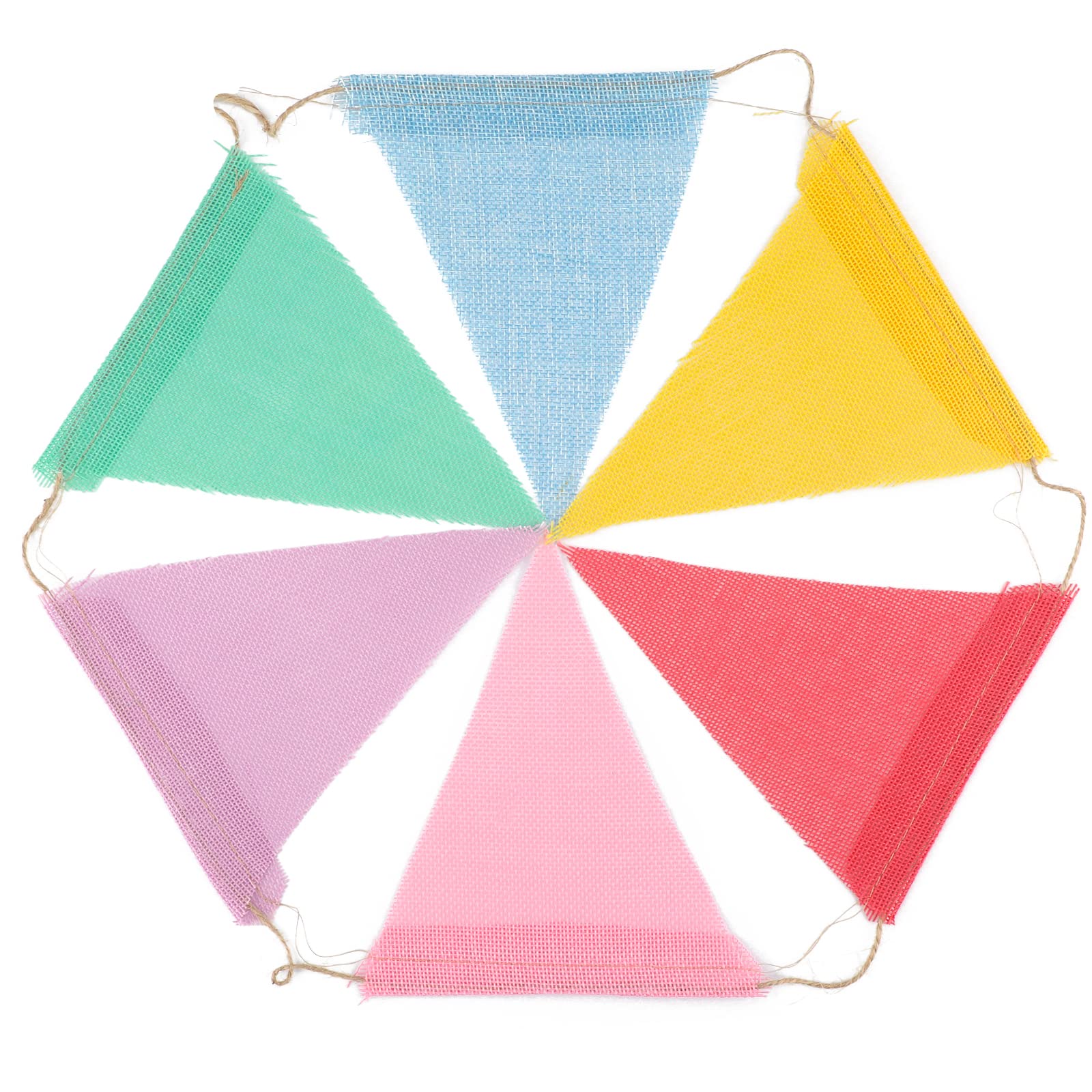 G2PLUS 10M Multicolore Bandierine,Ghirlanda di Bandierine,Banner Tessuto Bunting,Triangolo Bandiera Ghirlanda,36PCS Bandiera, Doppia Vintage Decorazione per Matrimoni Feste di Compleanno(Cielo Blu