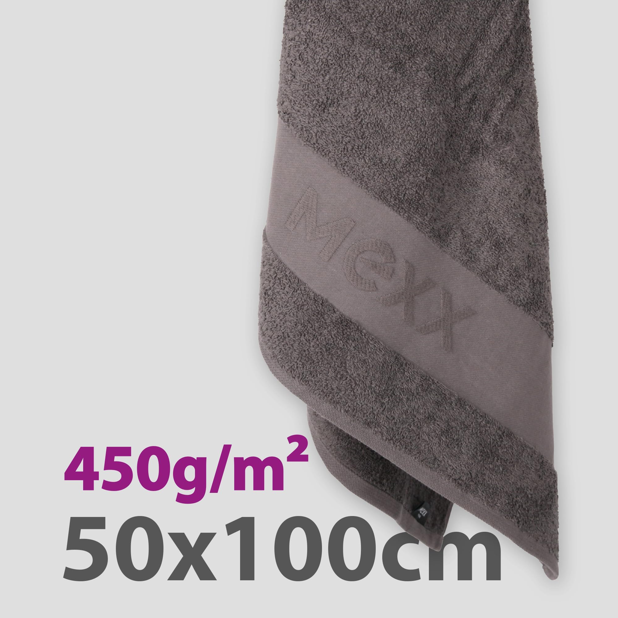 Bestlivings Mexx ręcznik do rąk (2 szt./antracyt) 50 x 100 cm, 100% bawełna – Öko-Tex, ręcznik do sauny, jakość premium, 450 g/m², super chłonny, szybkoschnący