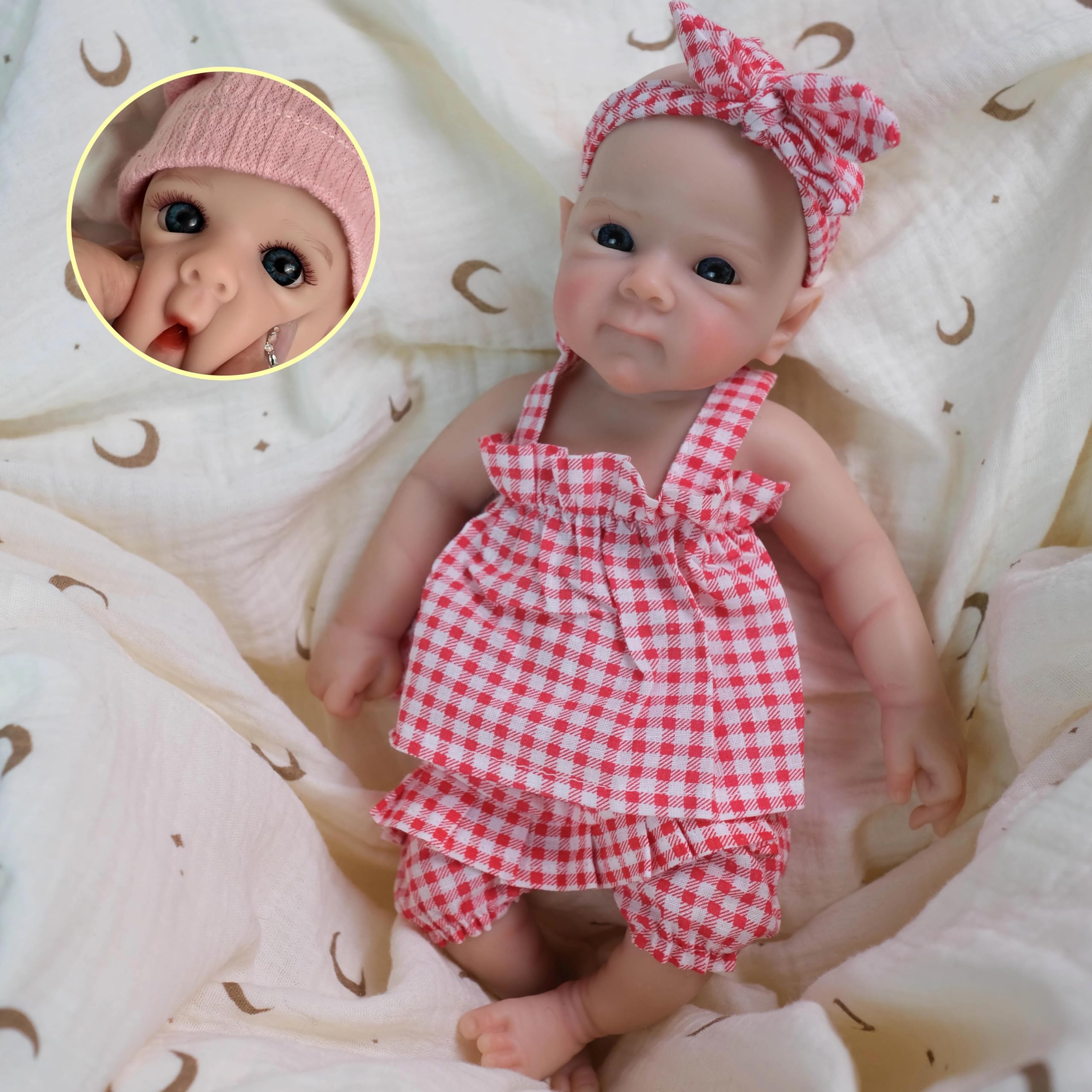RXDOLL Realistyczne miękkie całe ciało solidne silikonowe lalki Reborn Baby Realistyczne małe lalki niemowlęce w rozmiarze Premie Girl Open Mouth Mini platynowe silikonowe lalki Reborn