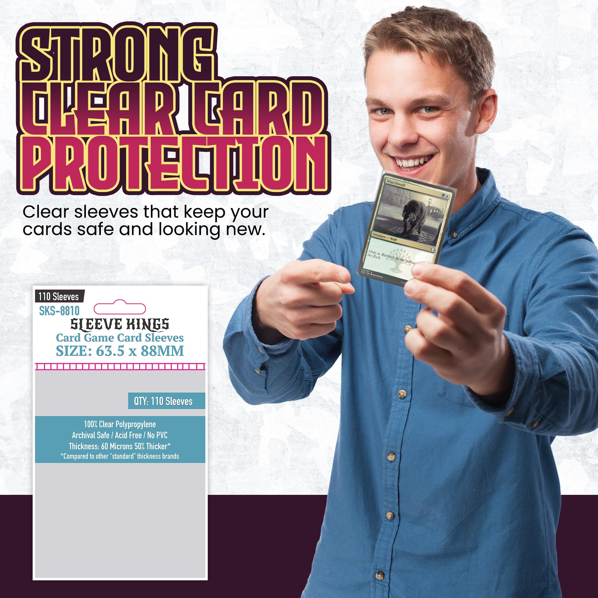 Amazon.com: Sleeve Kings Card Game Card Sleeves 63.5x88mm (10x110 Pack,  1100 Sleeves) – Protective Covers for Trading Cards, Board Games & TCG  Accessories : Toys & Games