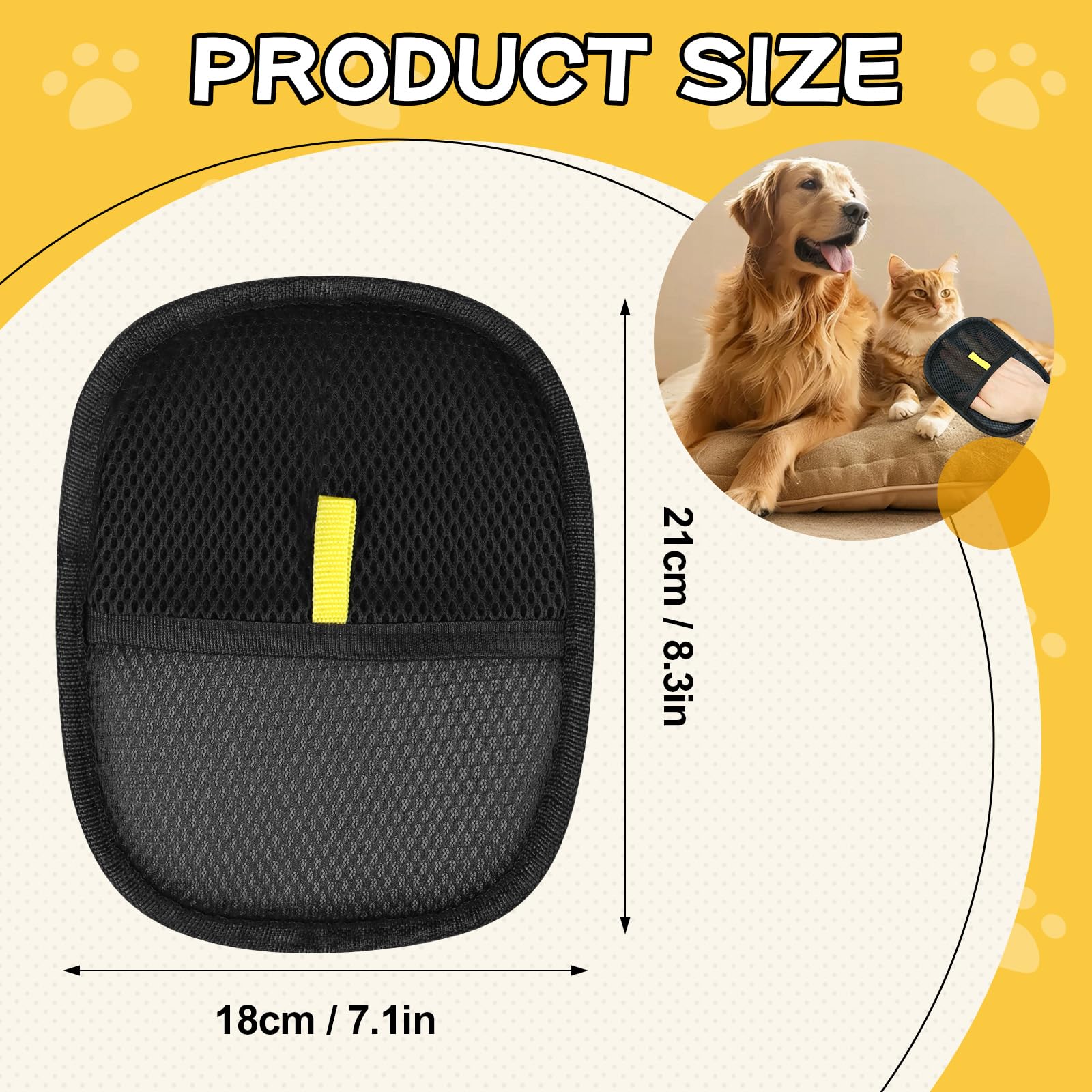 3 Pcs Pet Grooming Gloves, Static Removal Gloves Pet Hair, Reusable Double Sided Dog Washing Gloves - Image 2