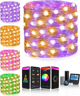 Smart Fairy String Lights WiFi - 16Ft Led Twinkle Light Work with Alexa Google Home Voice App Control 20 Modes RGB Color C...