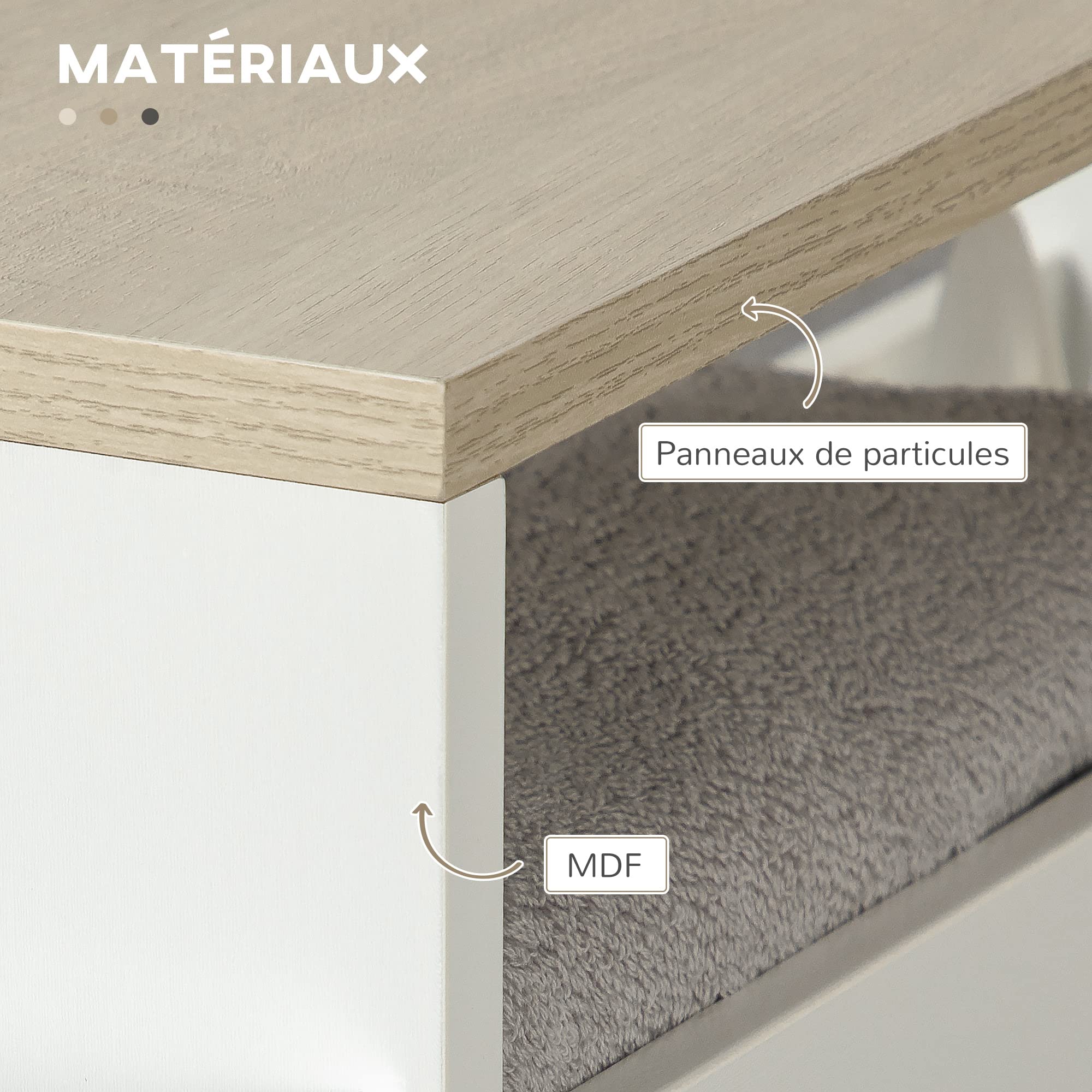 kleankin Chariot de Rangement à 3 Niveaux Chariot de Stockage étagère sur roulettes pour Cuisine étroite Salle de Bain buanderie Bureau avec poignée - 48 x 15 x 80 cm Blanc
