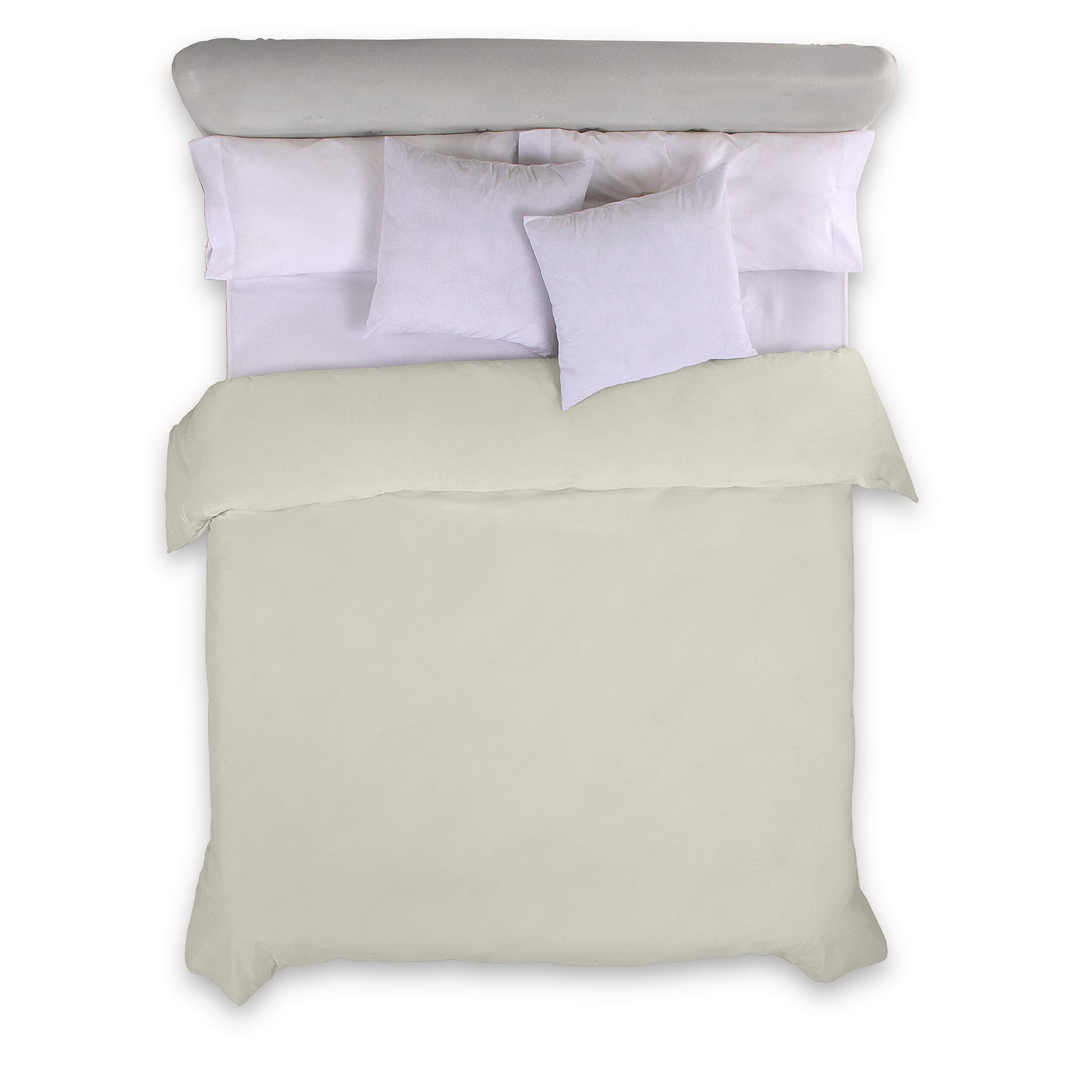 Parure de lit bleu clair pour lit 150 avec drap et taies en polycoton doux