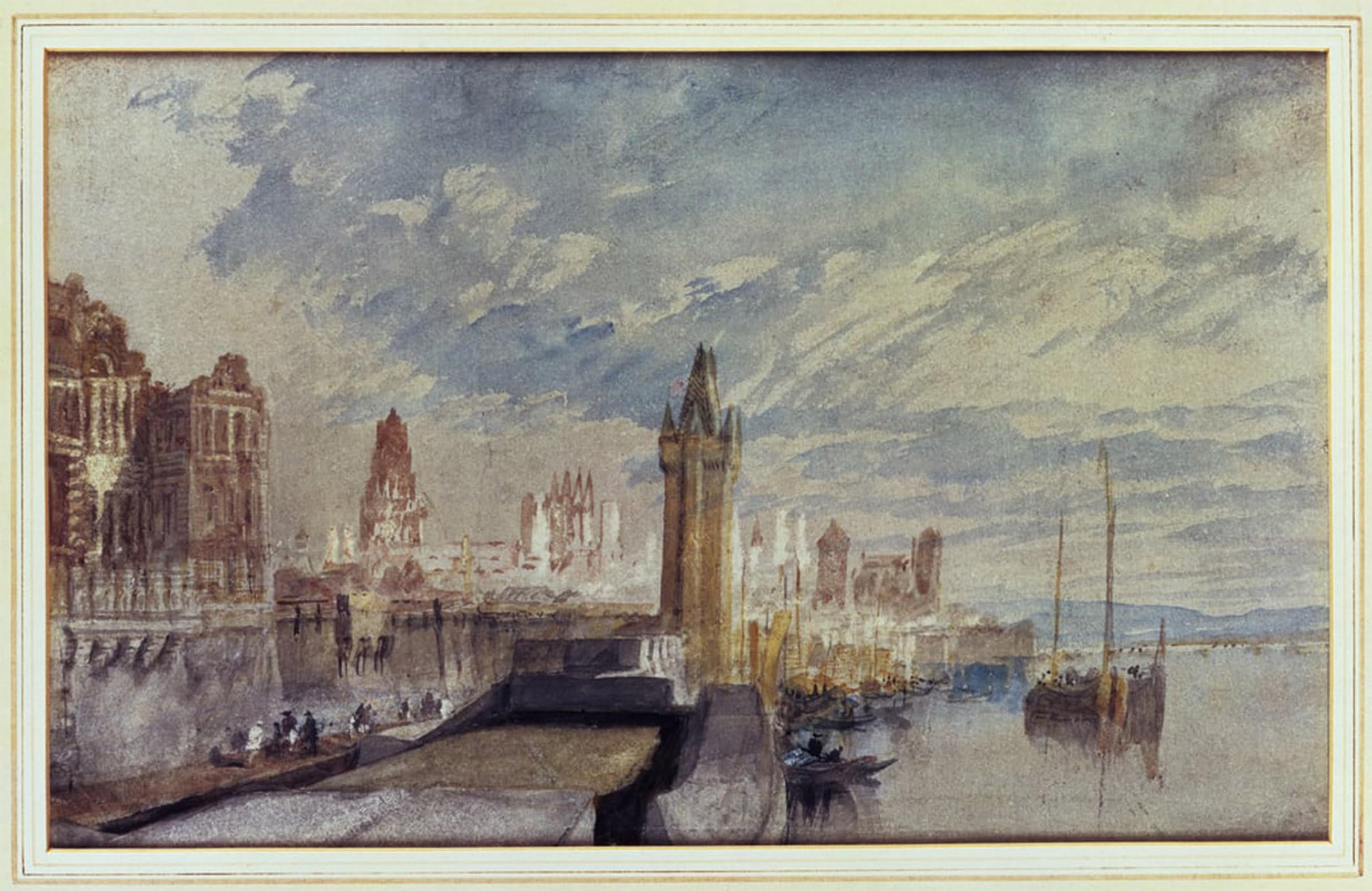 SERENDIPITP Abstract Painting Mural Print Picture Wall Decor Painting Mainz on the Rhine by Mallord William Turner Vintage Wall Artwork for Home Decor 60x90cm