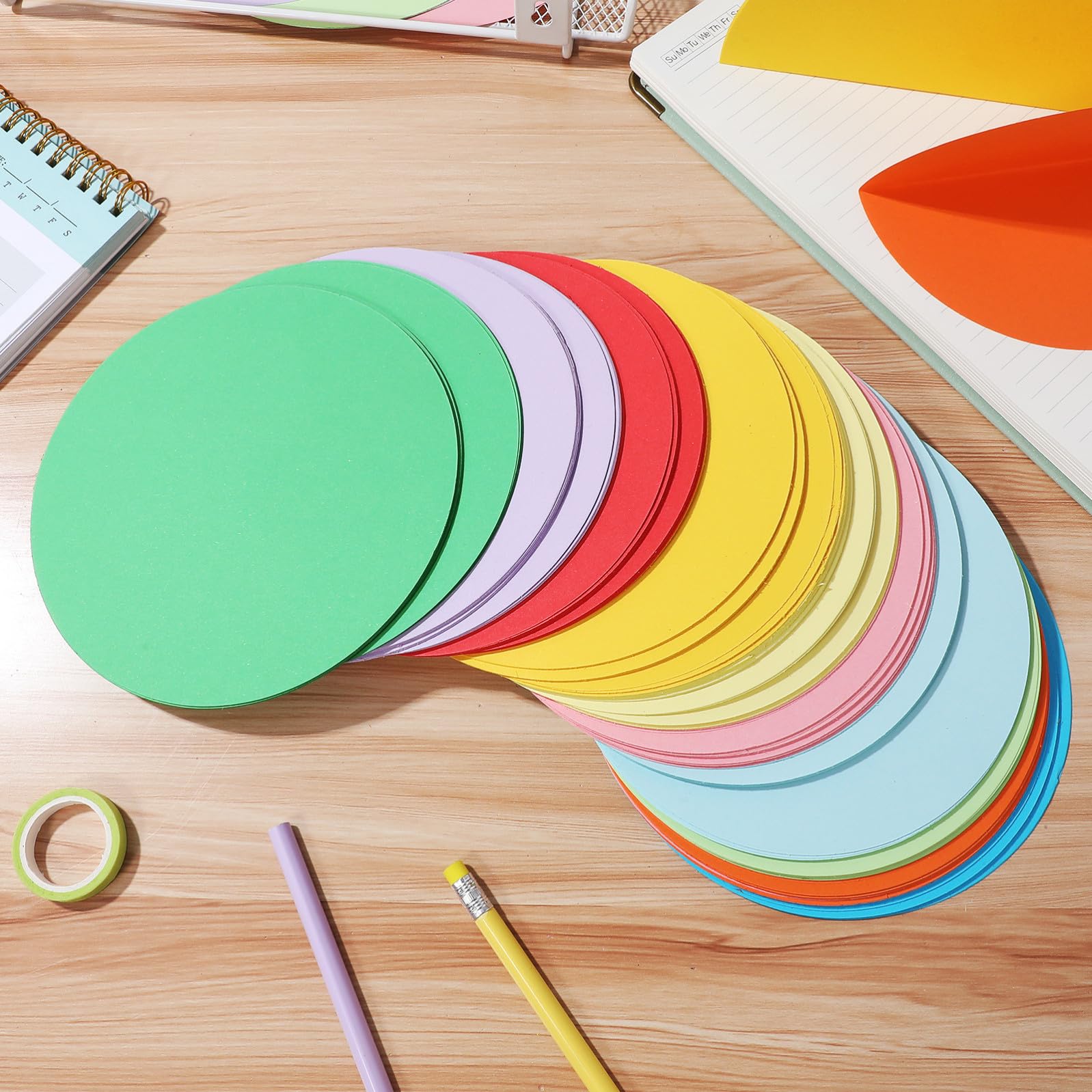 iplusmile 500 Fogli di Carta per Origami Rotonda Colorata in Carta Fine per Creazioni Artigianali e Regali Fatti a Mano Adatta e Principianti