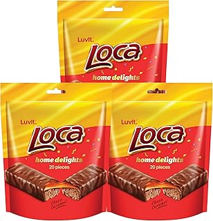 Loca Home Delight Choco Caramel Bar with Nougat | Homepack | 600g - Pack of 3