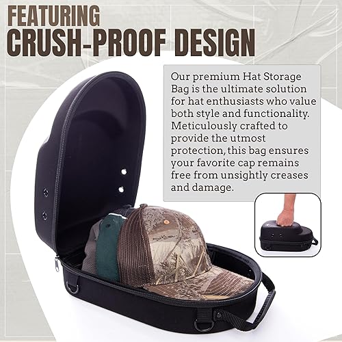 Miniatura 3 de La Couve Estuche de viaje para gorra de béisbol  Organizador de sombreros y almacenamiento para hasta 6 sombreros  Estuche rígido para viajar  Caja